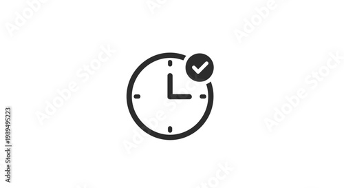 Simple Black Clock Icon Design.