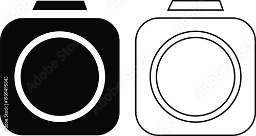 Camera shutter icon set collection group, aperture lens diaphragm photography symbol vector pack, camera iris shutter circle icons, flat and line style black icons isolated on transparent background