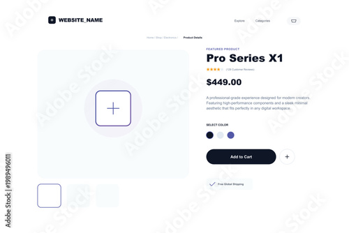 Modern E-commerce Product Page UI Layout Design Template
