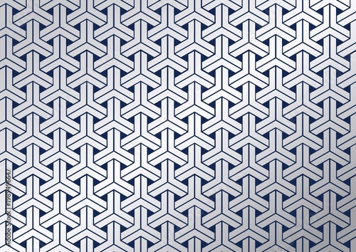 Traditional Japanese Hexagonal Motif - Seamless Geometric Tortoise Shell Background