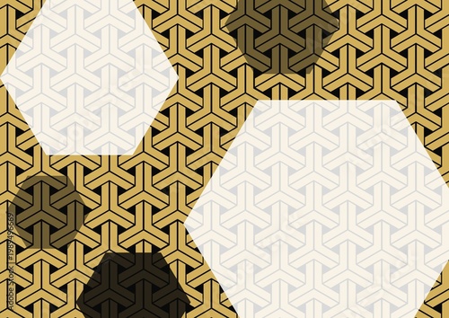 Traditional Japanese Hexagonal Motif - Seamless Geometric Tortoise Shell Background