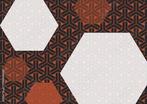 Traditional Japanese Hexagonal Motif - Seamless Geometric Tortoise Shell Background
