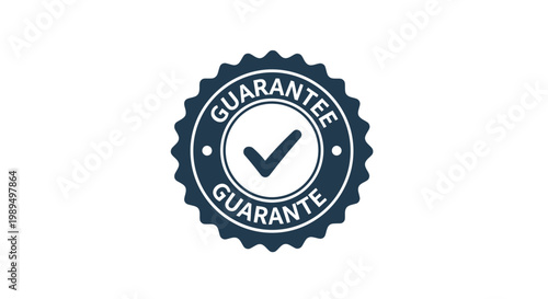 Guarantee seal with checkmark logo.
