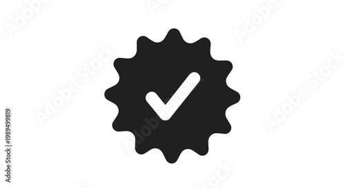 A black icon with a white checkmark.