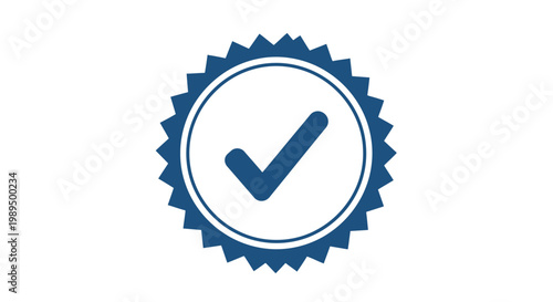 Blue checkmark icon in a circle.