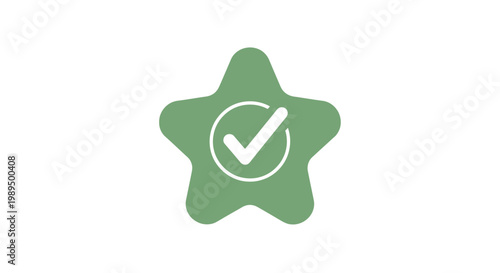 Green star icon with checkmark.