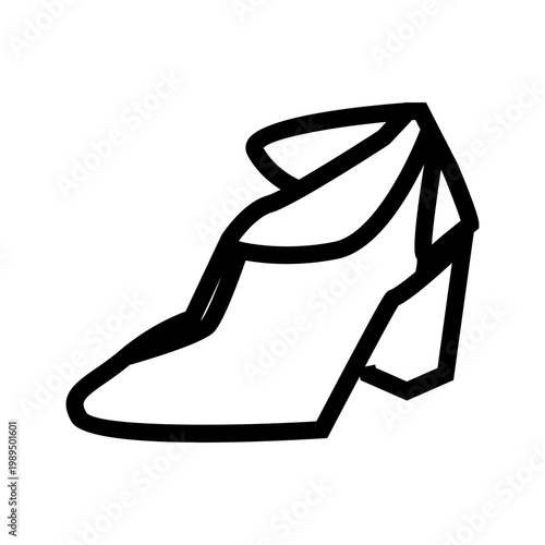 High heel shoe line icon vector isolated on white background. Elegant women’s fashion footwear for beauty and stylish.