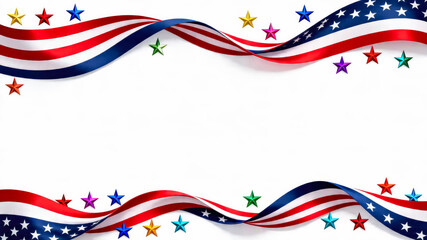 Patriotic Ribbon with Stars for Independence Day