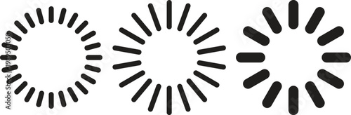 Bold Circular Loading Spinner Icons with Thick Bars and Rounded Segments Isolated PNG