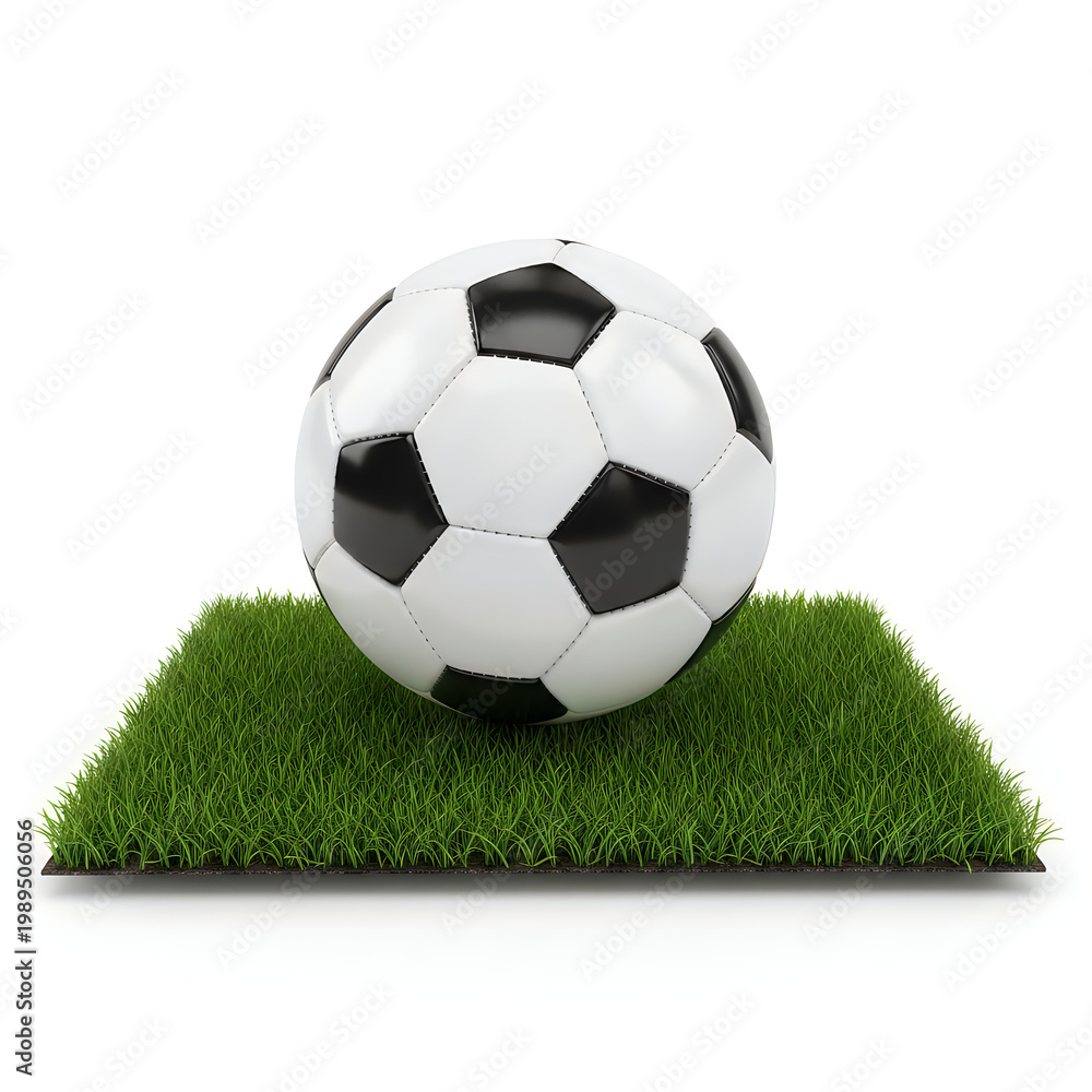 Fototapeta premium A soccer ball on a grassy field