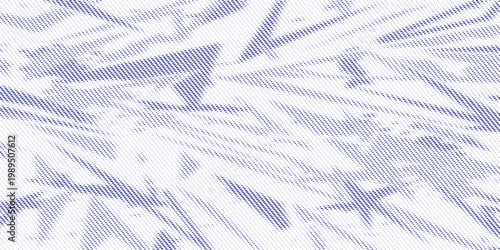 Bright Dark Blue and White Abstract Halftone Background with Dynamic Motion-Blur Texture. Vector Illustration
