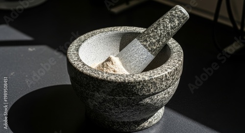Granite Mortar and Pestle Grinding Powder