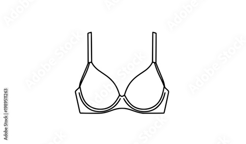 Female bra lingerie underwear outline vector illustration icon