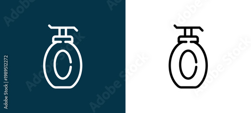 Two-shade outline icon pair in black and white, editable stroke vector illustration for web, mobile apps, UI design, branding, and print from Skincare