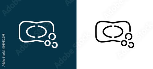 Two-shade outline icon pair in black and white, editable stroke vector illustration for web, mobile apps, UI design, branding, and print from Skincare