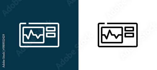 Two-shade outline icon pair in black and white, editable stroke vector illustration for web, mobile apps, UI design, branding, and print from Medical
