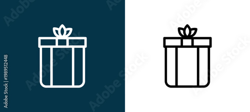 Two-shade outline icon pair in black and white, editable stroke vector illustration for web, mobile apps, UI design, branding, and print from Holiday