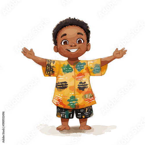 Koutammakou. Koutammakou hand drawn watercolor illustration on white background