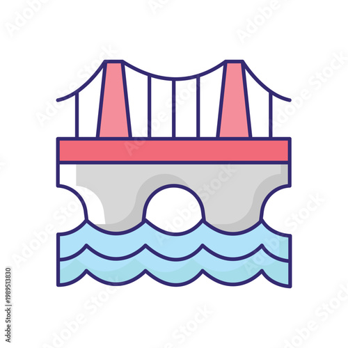 Stone Bridge Vector icon which can easily modify or edit