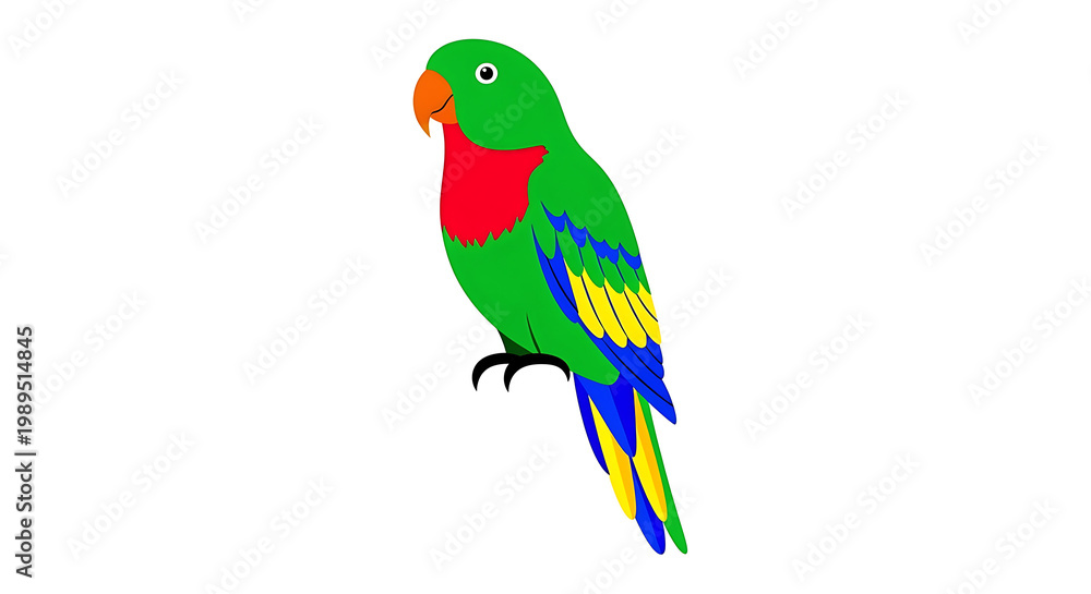 Obraz premium A colorful parrot with green body and vibrant feathers