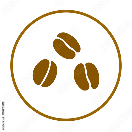 コーヒー豆の丸背景アイコン