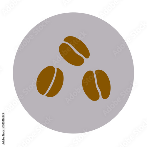 コーヒー豆の丸背景アイコン