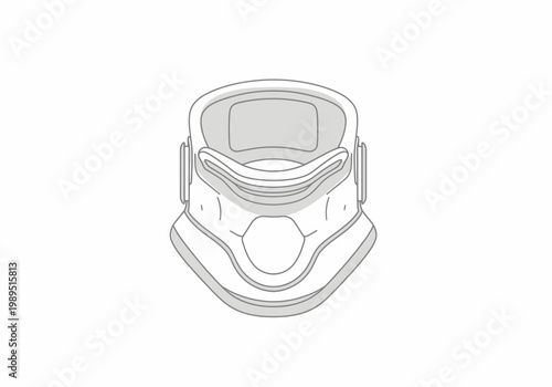 Outline drawing of a cervical collar or neck brace viewed from the front