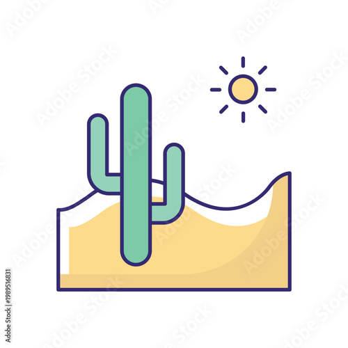 Desert Landscape Vector icon which can easily modify or edit
