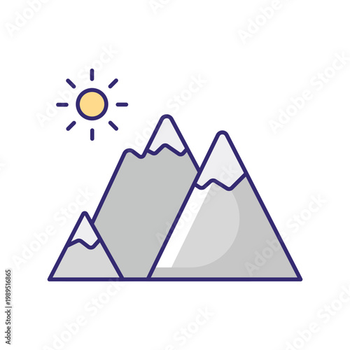Mountain Range Vector icon which can easily modify or edit