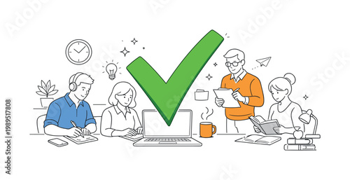 A focused deep work scenario where professionals minimize distractions and concentrate on meaningful tasks in a structured environment, centered around a visual metaphor