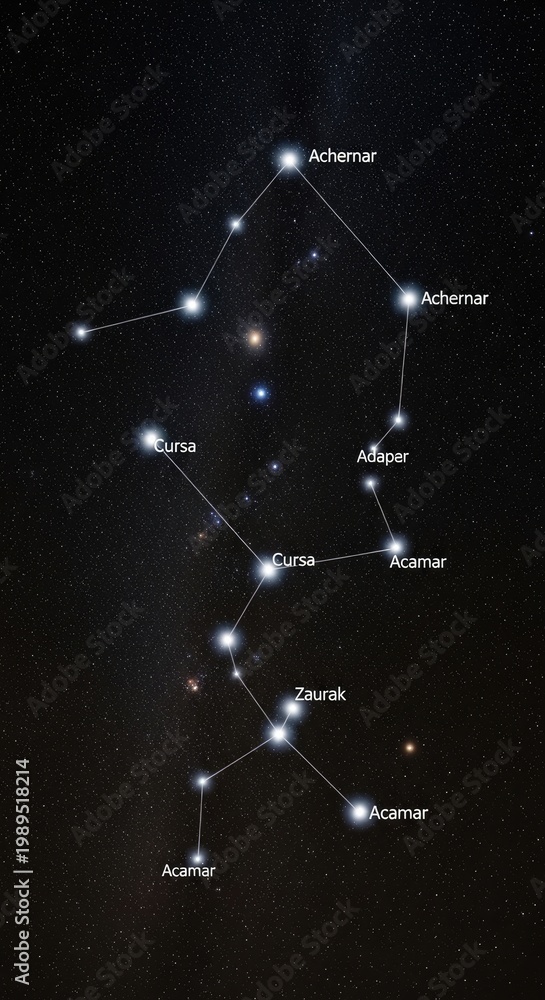 Fototapeta premium Night Sky Constellation Stars Celestial Bodies.