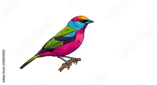A colorful bird perched on a branch