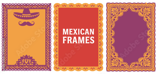 Mexican Fiesta Borders – Papel Picado Traditional Cut Paper Frame Set
