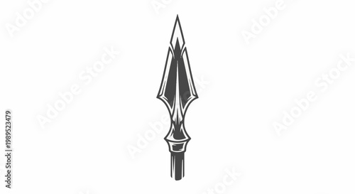 Stylized illustration of an ancient arrowhead with a pointed tip