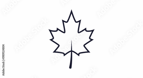 A simple, dark outline of a maple leaf on a white background