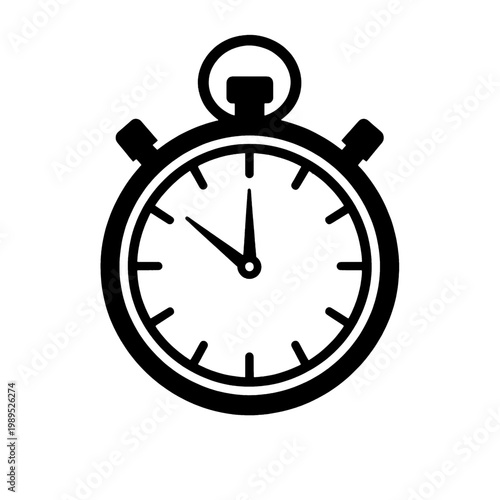 Stopwatch Icon with Hands Pointing to Zero