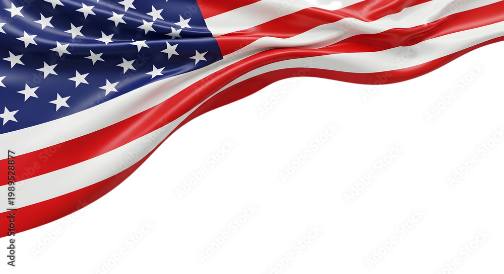 Obraz premium Waving american flag isolated on transparent background