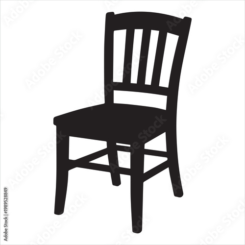A black chair with a backrest