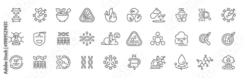 Healthcare and science outline icon set. thin line style, editable stroke for medical symbols