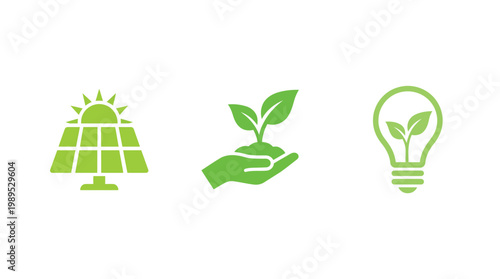 Eco friendly icons for sustainable living Vector