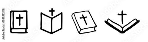 Bible book holy bibles illustration icons doodle vector