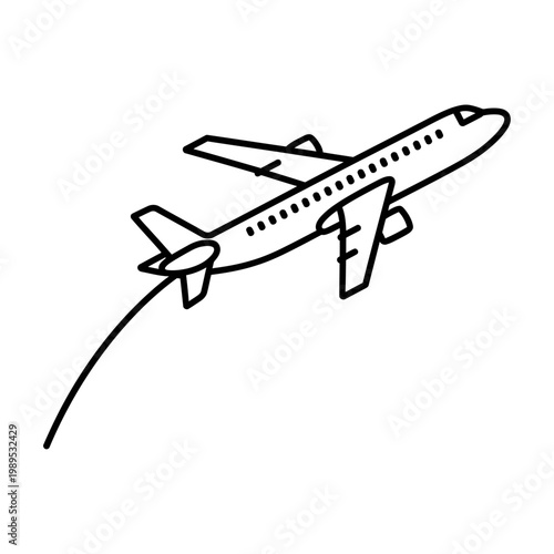 Vector of a commercial airplane flying in the sky