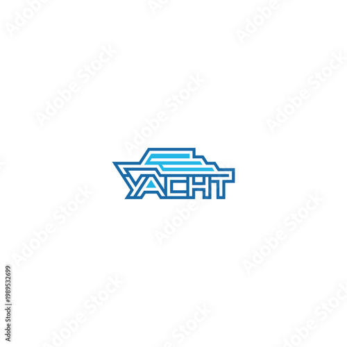 Yacht made of letters, logo idea.