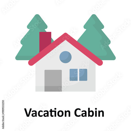 Vacation Cabin Vector icon which can easily modify or edit