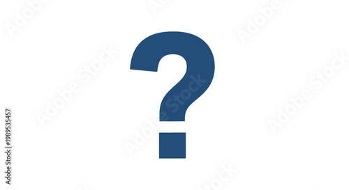 Blue Question Mark on White Background