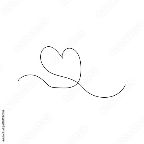 Simple hand drawn heart sketch on a white background
