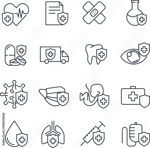 Black and white of various laboratory equipment and tools, including beakers, test tubes, microscopes, and flasks