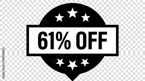 Discount label with percentage off sale.