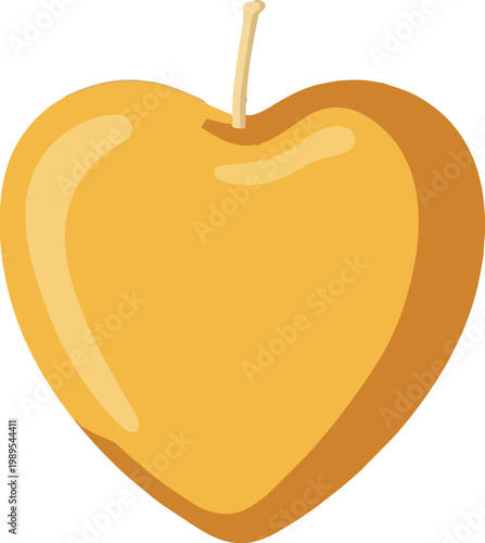 Flat Vector Heart-Shaped Beeswax Candle for Natural Romance and Eco-Friendly Decor