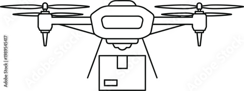 Drone Delivery: The future of delivery services is embodied in this image, with a drone carrying a package. Witness the technology revolutionizing logistics